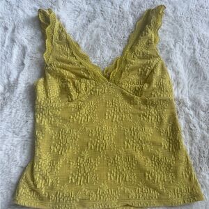 Free People Lemon Lace-Trim Knit Camisole